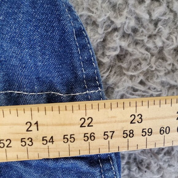 Red Kap Jeans Mens Size 46x32 Blue Denim Adjustable Bib Overalls - Picture 4 of 10